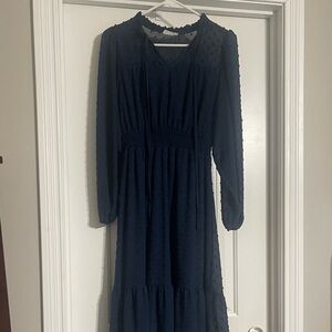 Altar'd State Navy Long Sleeve Dress